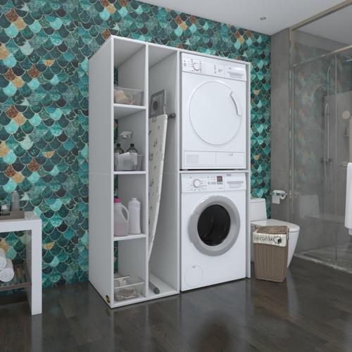 çamaşır-kurutma makinesi dolabı alyushamdf sol byz 180*120*60 % 100 mdf full mdf banyo kapaksız arkalıksız