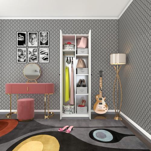 gardırop 2 kapılı leylak byz 173*60*42 gardolap dolap ofis kapaklı