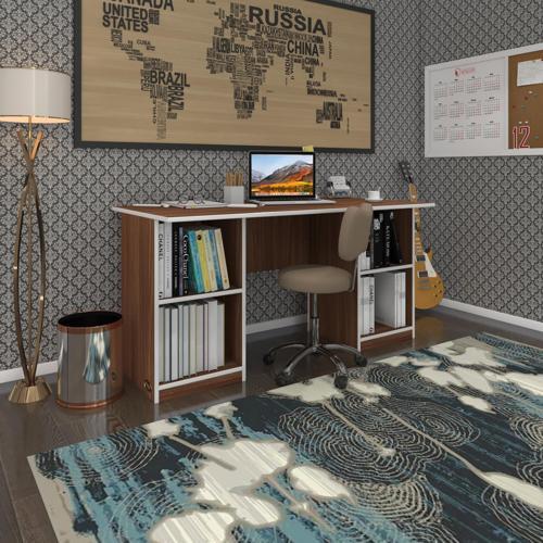 ofis masası pat morita cvz 75*150*80 raflı dolap çiftli şeritli bilgisayar çalışma masası