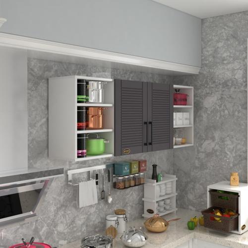 hazır mutfak dolabı domates90 gri mod2 90*160*32 mebran kapak suntalam gövde