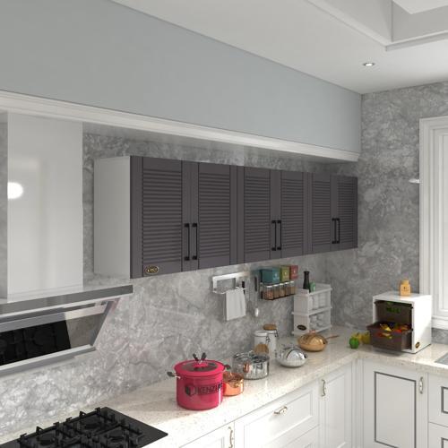 hazır mutfak dolabı elma60 gri mod2 60*240*32 mebran kapak suntalam gövde