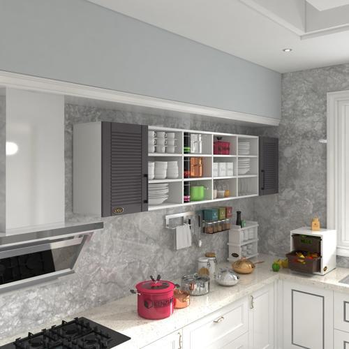 hazır mutfak dolabı kavun60 gri mod2 60*240*32 mebran kapak suntalam gövde