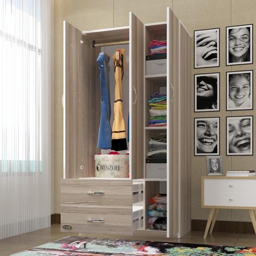 gardırop 3 kapılı 2 çekmeceli fesleğen 180*120*52 crd XLARGE kapaklı gardolap dolap
