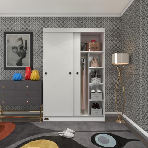 gardırop sürgülü kapaklı kapılı 120 papatya byz gardolap dolap