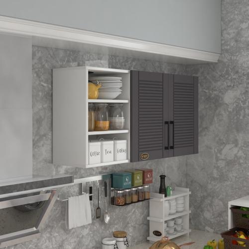 hazır mutfak dolabı kestane90 gri mod2 90*120*32 mebran kapak suntalam gövde