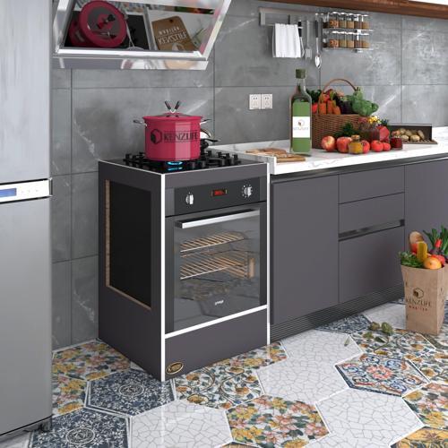 ankastre modülü kabini mangan3 gri fırın ocak dolabı