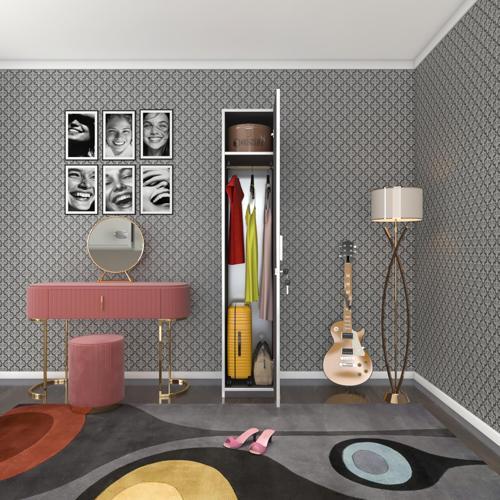 kilitli gardırop öğrenci dolabı tek kapılı kasımpatı gri 180*35*42 gardolap dolap ofis