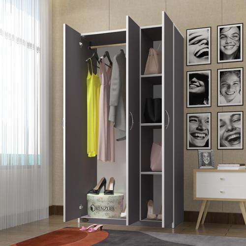 gardırop 3 kapılı ballıbaba 180*120*52 gri XLARGE kapaklı gardolap dolap