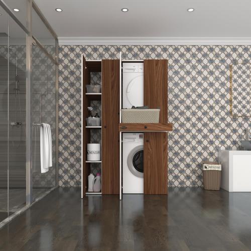 çamaşır-kurutma makinesi dolabı şahrur sol cvz 187*120*60 çekmeceli banyo