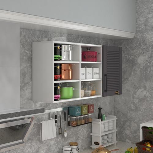 hazır mutfak dolabı nane60 gri mod2 60*120*32 mebran kapak suntalam gövde