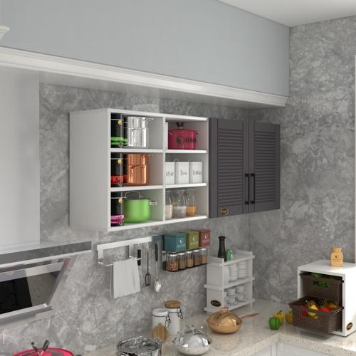 hazır mutfak dolabı patlıcan60 gri mod2 60*160*32 mebran kapak suntalam gövde