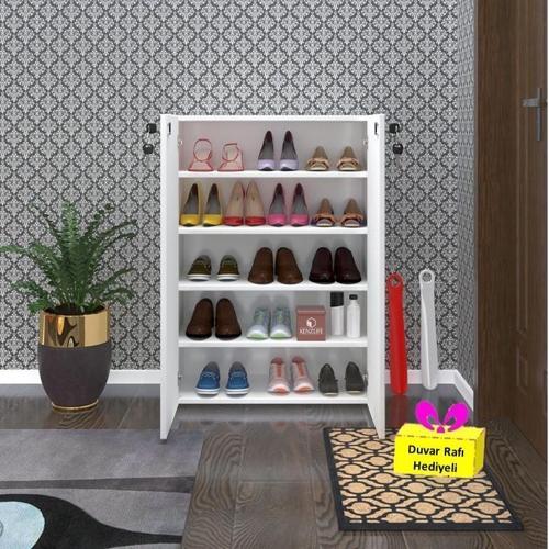ayakkabılık ayakkabı dolabı kilitli be real byz 100*70*32 kapaklı arkalıklı ofis dolabı + tekli duvar rafı hedi