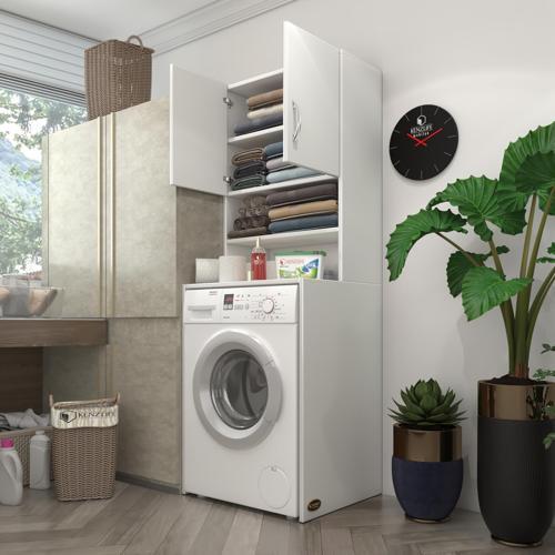 çamaşır makinesi dolabı hayzum byz 180*066*55 banyo kiler çift kapaklı arkalıklı