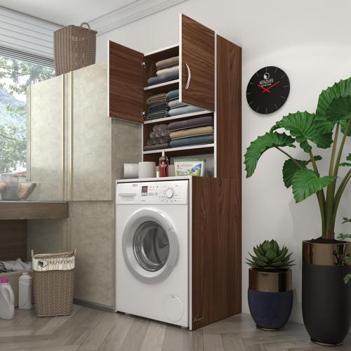 çamaşır makinesi dolabı hayzum cvz 180*066*55 banyo kiler çift kapaklı arkalıklı