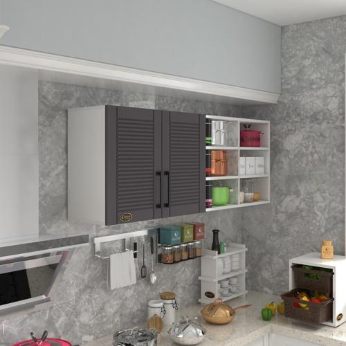 hazır mutfak dolabı zencefil60 gri mod2 60*160*32 mebran kapak suntalam gövde
