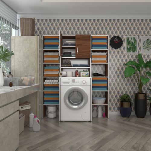 çamaşır makinesi dolabı hayzummaksduble cvz 180*126*55 banyo kiler çift kapaklı arkalıklı