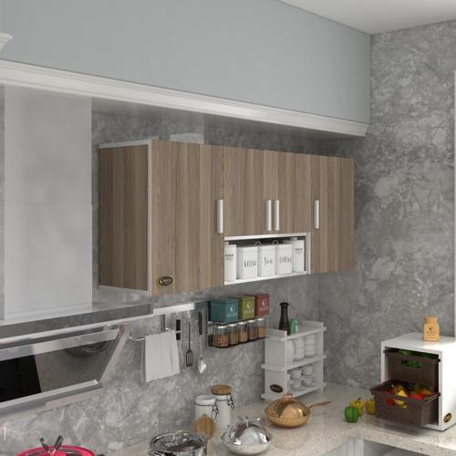 hazır mutfak floro32 crd 060*150*32 mutfak banyo dolabı kapaklı raflı