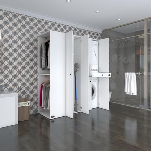 çamaşır-kurutma makinesi dolabı ve giysi dolabı çekmeceli eşarimdf sol byz 187*160*60  % 100 FULL MDF