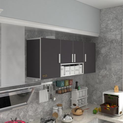 hazır mutfak floro32 gri 060*150*32 mutfak banyo dolabı kapaklı raflı