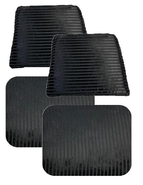 Knsz minder seti 2 li mazlum siyah çizgili kumaş oturma ve sırt tel sandalyesi minderi bir arada