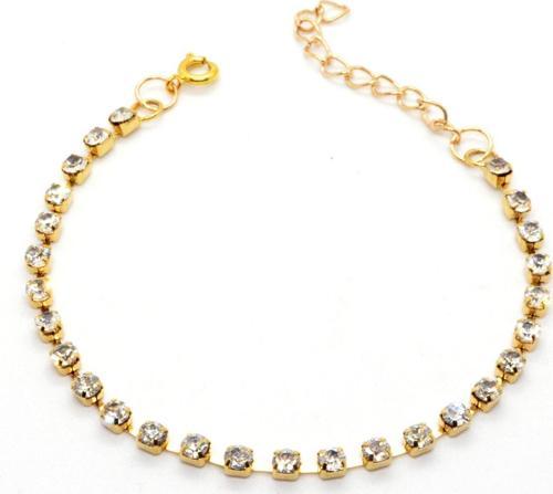 Altın Renk Tek Sıra Taş Su Yolu Şerit 16 No Bileklik  861