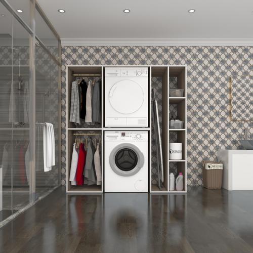 çamaşır-kurutma makinesi dolabı ve giysi dolabı cevheri sağ crd 180*170*60 banyo