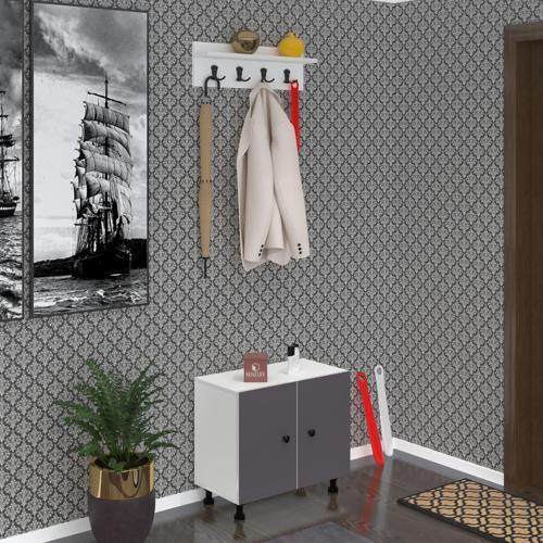 portmanto ayakkabılık ve askılık kalçın3 gribyz 53*060*32 dokuz çift ayakkabı kapasitesi