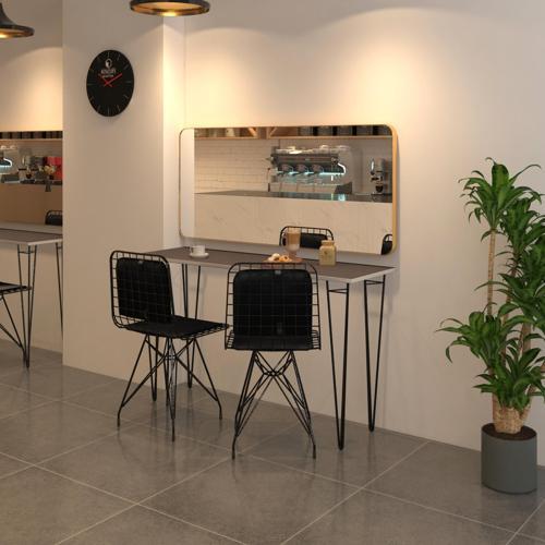 Knsz masa sandalye takımı hem75mazlum grisyh 100*040 sm 2 sandalye syhsyh sırt minderli