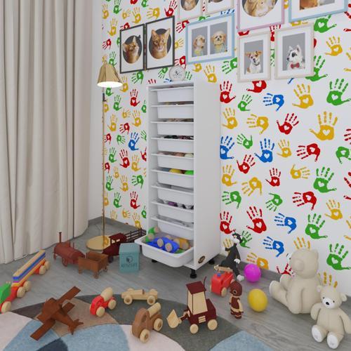 sepetli mutfak dolabı ruberu byz 134x45x30 banyo oyuncak çamaşır beyaz 10 lu sepet