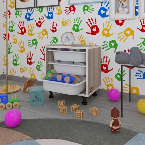 sepetli mutfak dolabı ruberu crd 050x45x30 banyo oyuncak çamaşır beyaz 3 lü sepet