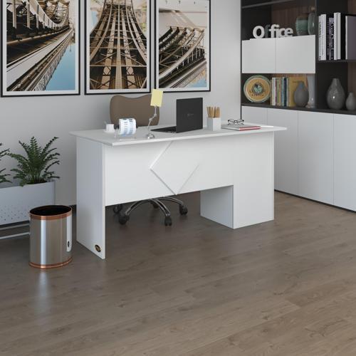 ofis masası yoko ono byz sol 75*130*80 raflı dolap eşkenar bilgisayar çalışma masası