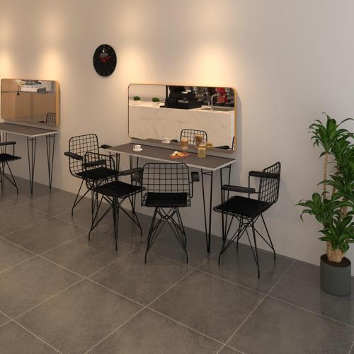 Knsz masa sandalye takımı hem75mazlum grisyh 140*040 klç 4 sandalye syhsyh kolçaklı