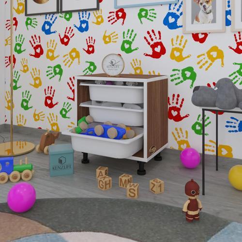 sepetli mutfak dolabı ruberu cvz 050x45x30 banyo oyuncak çamaşır beyaz 3 lü sepet