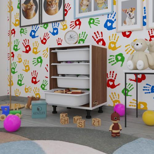 sepetli mutfak dolabı ruberu cvz 062x45x30 banyo oyuncak çamaşır beyaz 4 lü sepet