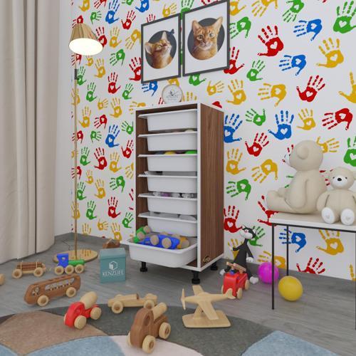 sepetli mutfak dolabı ruberu cvz 098x45x30 banyo oyuncak çamaşır beyaz 7 li sepet