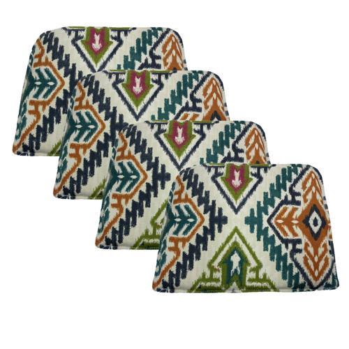 Knsz sırt minderi 4 lü mazlum kilim desen kumaş cırtlı tel sandalyesi sırtı için