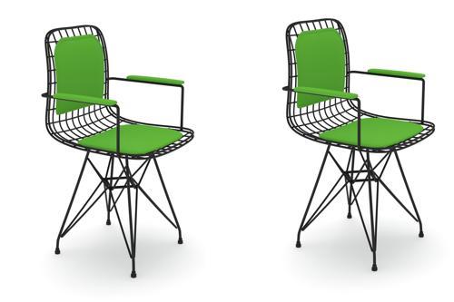 Knsz kafes tel sandalyesi 2 li mazlum syhyşl kolçaklı sırt minderli ofis cafe bahçe mutfak