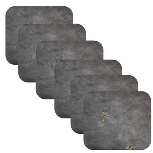 Knsz oturma minderi 6 lı mazlum gri işlemeli kumaş tel sandalyesi oturma yeri için