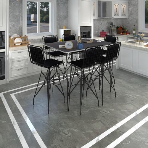 Knsz masa sandalye takımı hem105zengin grisyh 130*070 6 sandalye syhsyh sırt minderli
