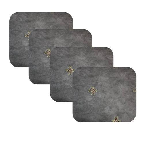 Knsz oturma minderi 4 lü mazlum gri işlemeli kumaş tel sandalyesi oturma yeri için