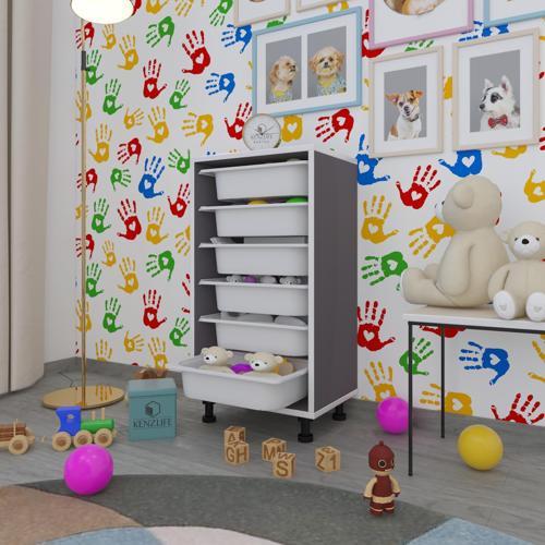 sepetli mutfak dolabı ruberu gri 086x45x30 banyo oyuncak çamaşır beyaz 6 lı sepet