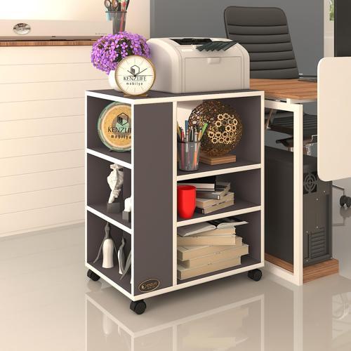ofis yazıcı masası berubetto076 gri 076*060*40 tekerlekli sekreter