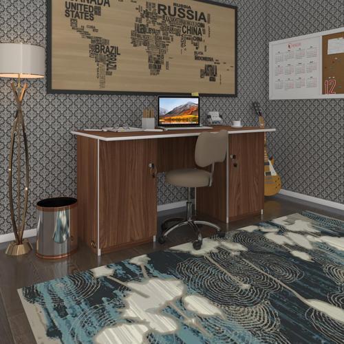 ofis masası masi oka cvz 75*160*60 kilitli kapaklı dolap çiftli bilgisayar çalışma masası