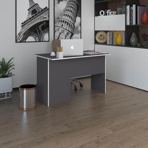 ofis masası miyamoto gri sağ 75*150*80 kilitli kapaklı dolap bilgisayar çalışma masası