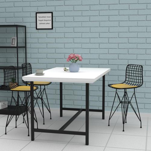 Knsz ufak boy tel bar sandalyesi 1 li uslu syhsrı 55 cm oturma yüksekliği mutfak bahçe cafe ofis
