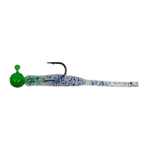Hook Worm CY090 Jighead+Lrf Silikonu 1gr+4.5cm Head Green/Blue Glitter