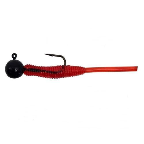 Hook Worm CY092 Jighead+Lrf Silikonu 2gr+4.5cm Head Black/Red