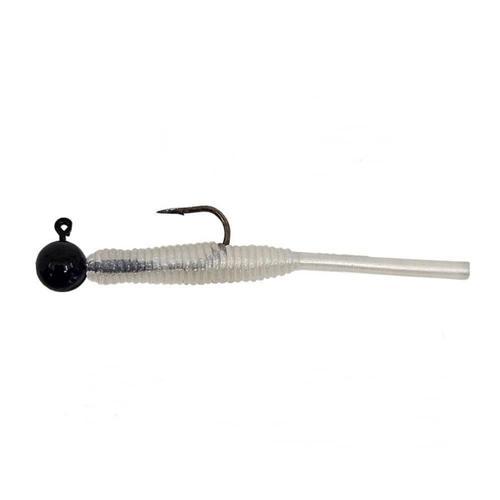 Hook Worm CY090 Jighead+Lrf Silikonu 1gr+4.5cm Head Black/Pearl White