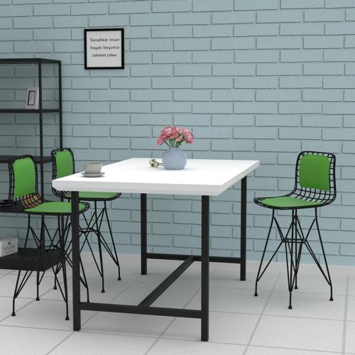 Knsz ufak boy tel bar sandalyesi 1 li uslu syhyşl sırt minderli 55 cm oturma yüksekliği mutfak bahçe cafe ofis