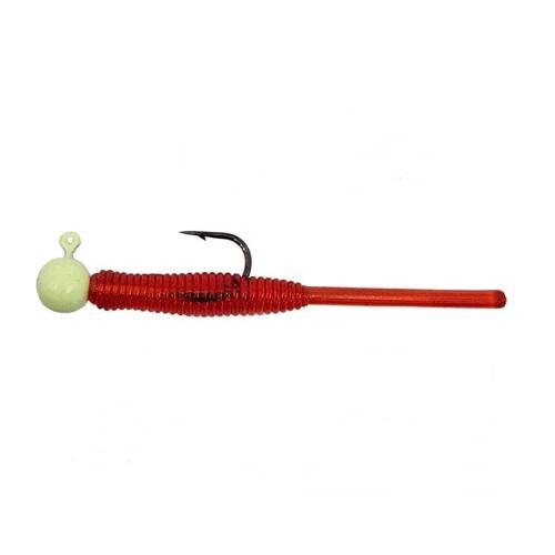 Hook Worm CY090 Jighead+Lrf Silikonu 1gr+4.5cm Head Glow/Red